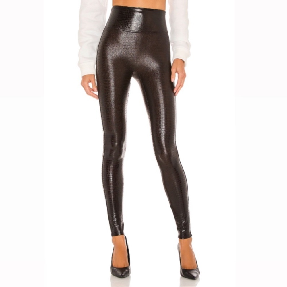 NWT SPANX Faux Leather Croc Leggings - S
